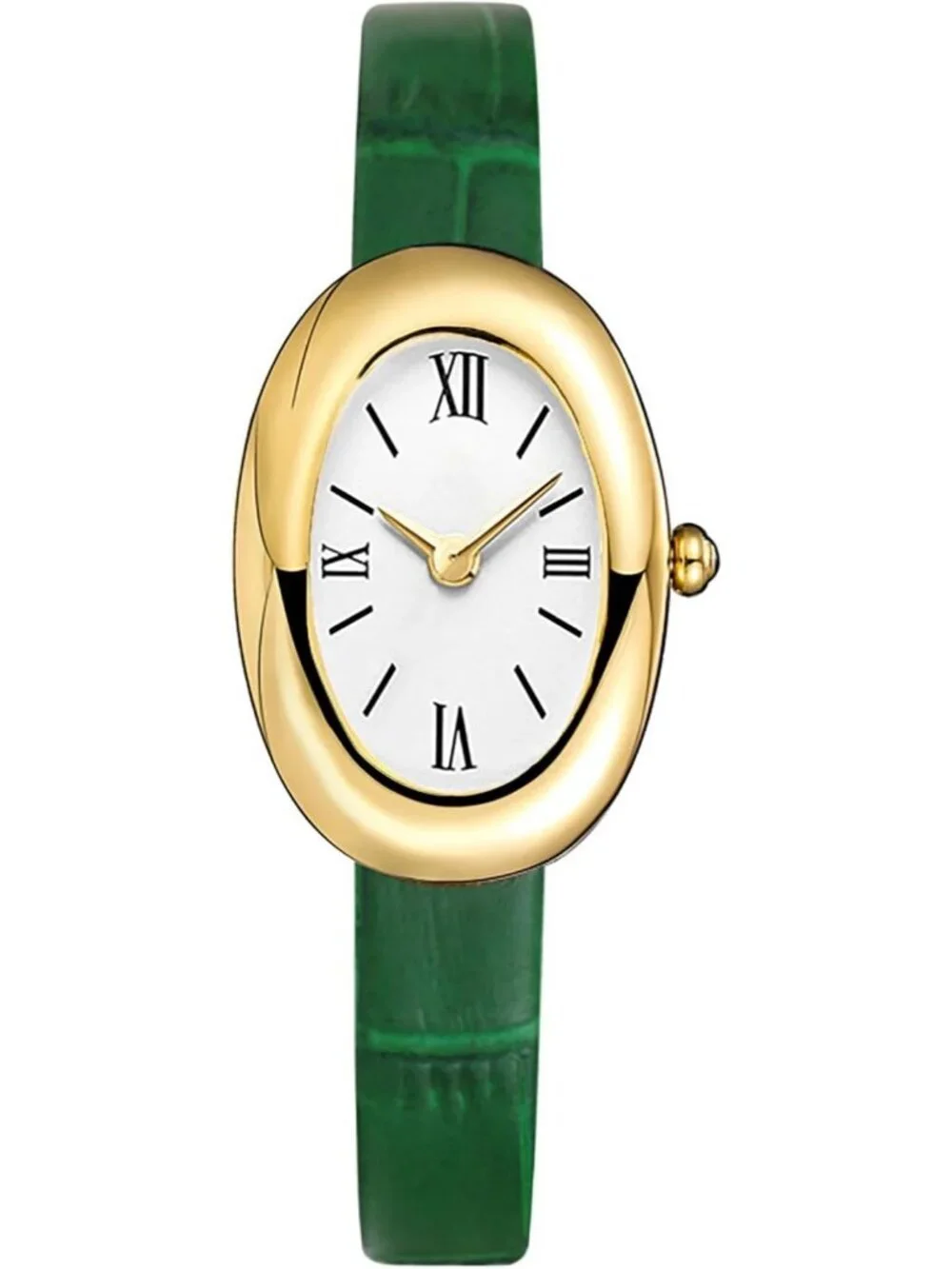 Women's Green Analog Quartz Elegant Dial Bangle Vintage Bracelet Wrist Watch
